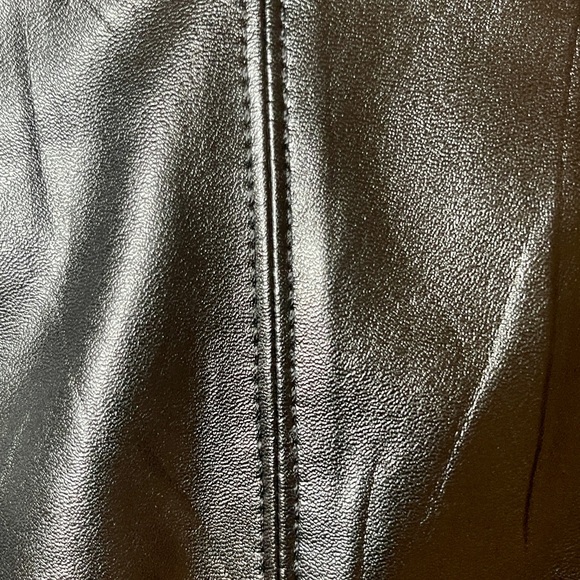 Shinestar Black Faux Leather Bodysuit Size M NWOT Edgy Chic - Picture 5 of 8